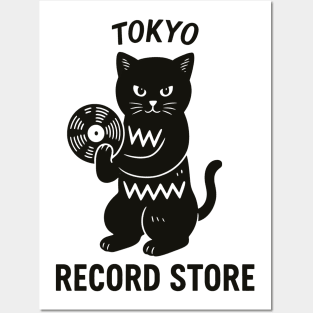 Tokyo Record Store Cat CD V1 – Japanese Vaporwave Aesthetic Retro Music Art Posters and Art